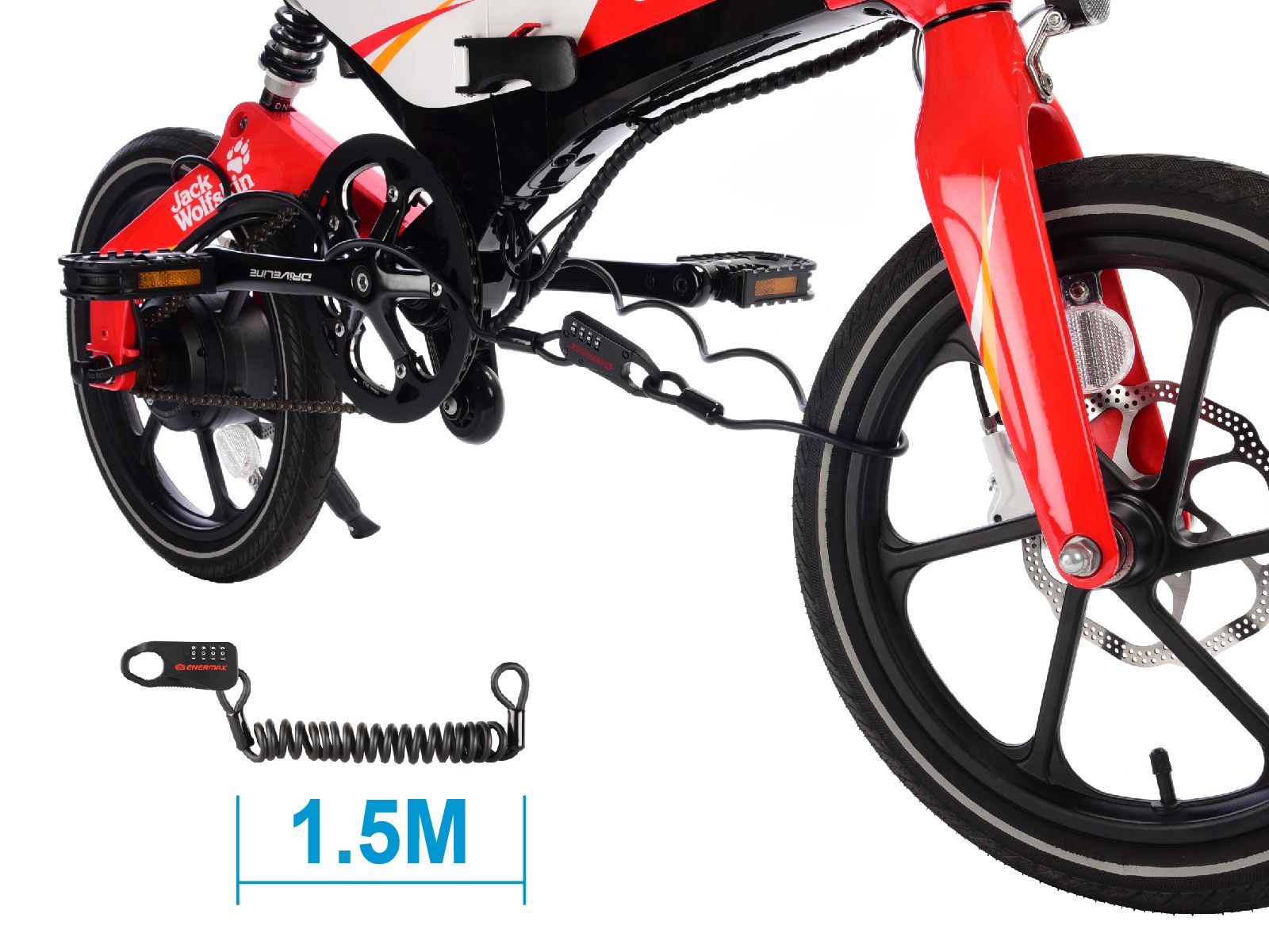 自行車鎖/腳踏車鎖/密碼鎖/鋼索長度達1500M，不只輕巧更具保全效果/ENERMAX安耐美健康科技