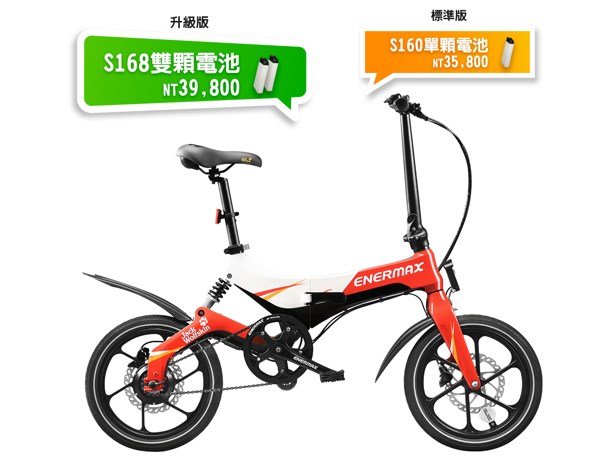 電動輔助自行車/電動摺疊車-顏色：亮光紅白-ENERMAX安耐美健康科技-1
