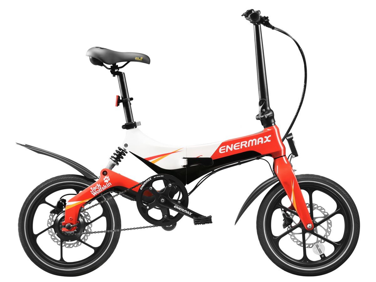 電動輔助自行車/電動摺疊車-顏色：亮光紅白-ENERMAX安耐美健康科技-2